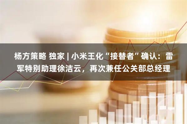 杨方策略 独家 | 小米王化“接替者”确认：雷军特别助理徐洁云，再次兼任公关部总经理
